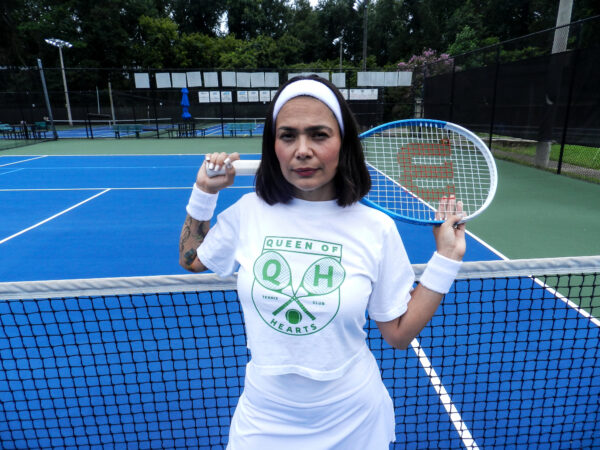 Queen Of Hearts Tennis Crop Top - Image 2